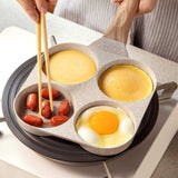 4-Cavity Non-Stick Egg & Burger Frying Pan – Breakfast Cooking Pan
