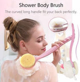 2-in-1 Bath Brush – Long-Handle Body Scrubber & Shower Brush
