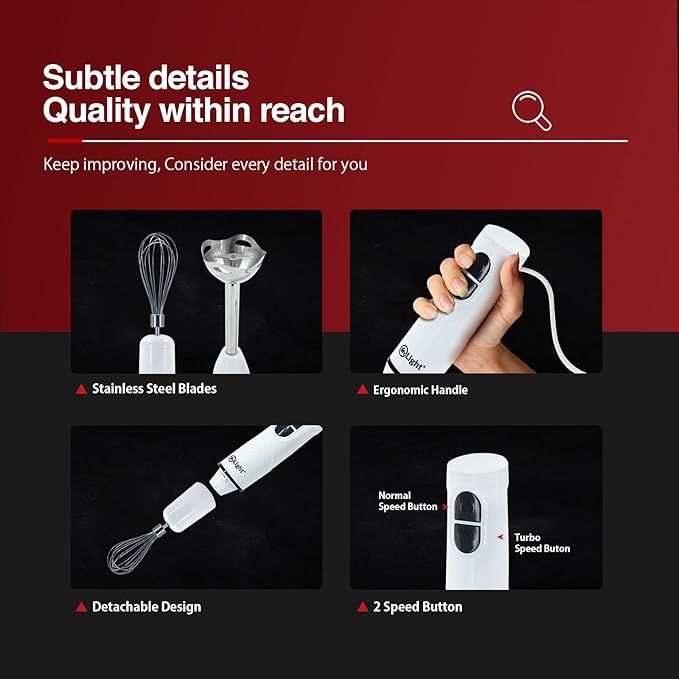 650W 2-in-1 Electric Hand Mixer – Beaters & Dough Hooks