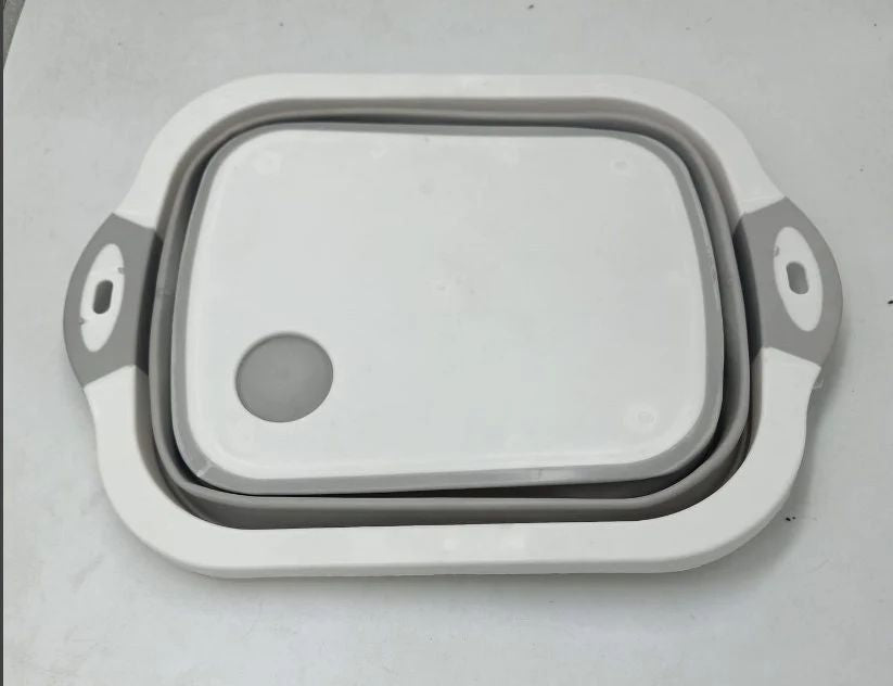 4-in-1 Multi-Board Kitchen Basket – Colander, Strainer & Cutting Tool