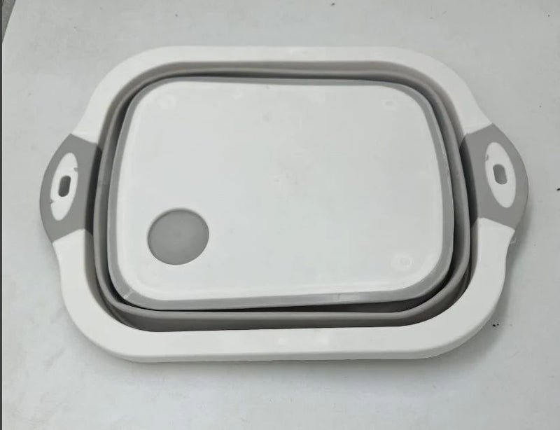 4-in-1 Multi-Board Kitchen Basket – Colander, Strainer & Cutting Tool
