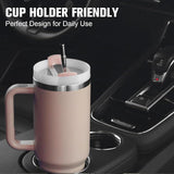 40oz Insulated Stainless Steel Tumbler with Handle & Straw