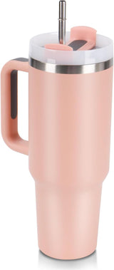 40oz Insulated Stainless Steel Tumbler with Handle & Straw