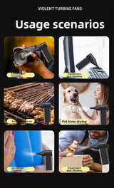 Mini Jet Fan Electric Air Duster – Cordless High-Power Cleaning Blower