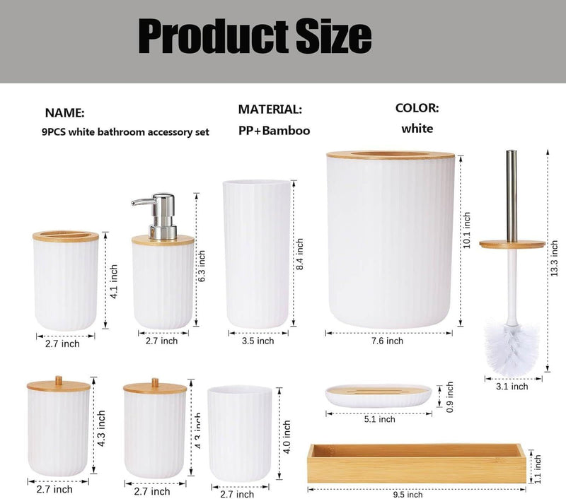 6-Piece Bathroom Accessories Set – Soap Dispenser, Holder & Toilet Brush