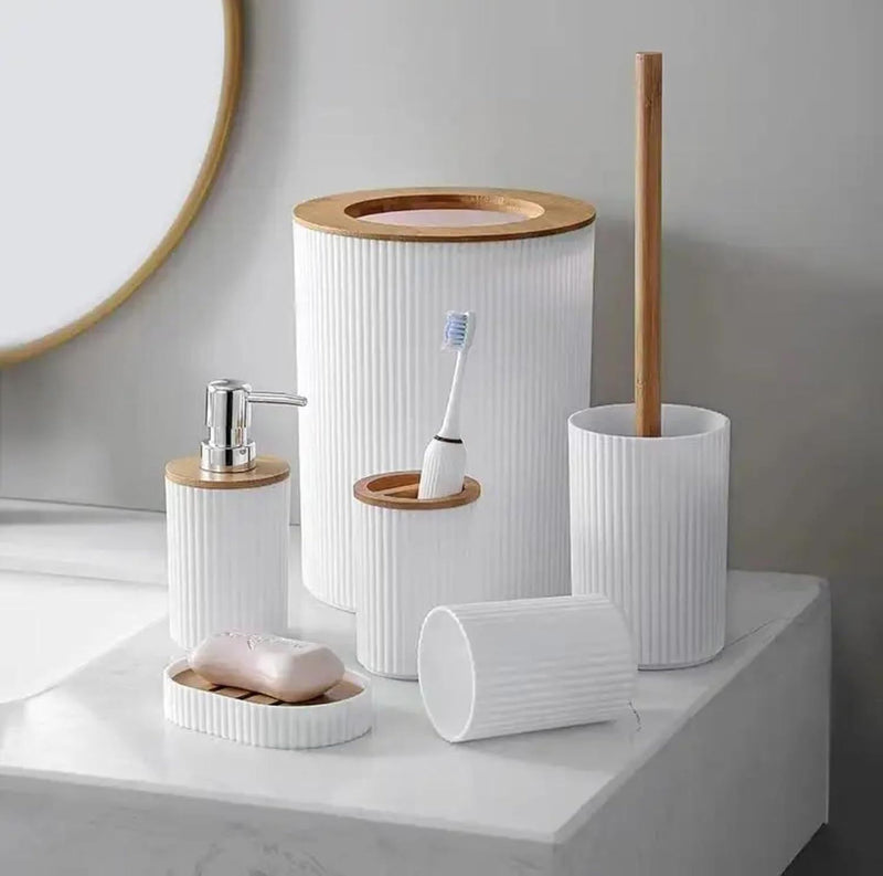 6-Piece Bathroom Accessories Set – Soap Dispenser, Holder & Toilet Brush