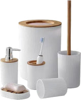 6-Piece Bathroom Accessories Set – Soap Dispenser, Holder & Toilet Brush