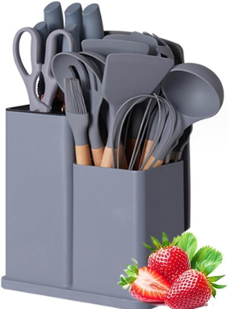 19-Piece Kitchen Utensil Set with Holder – Complete Cooking Tool Set