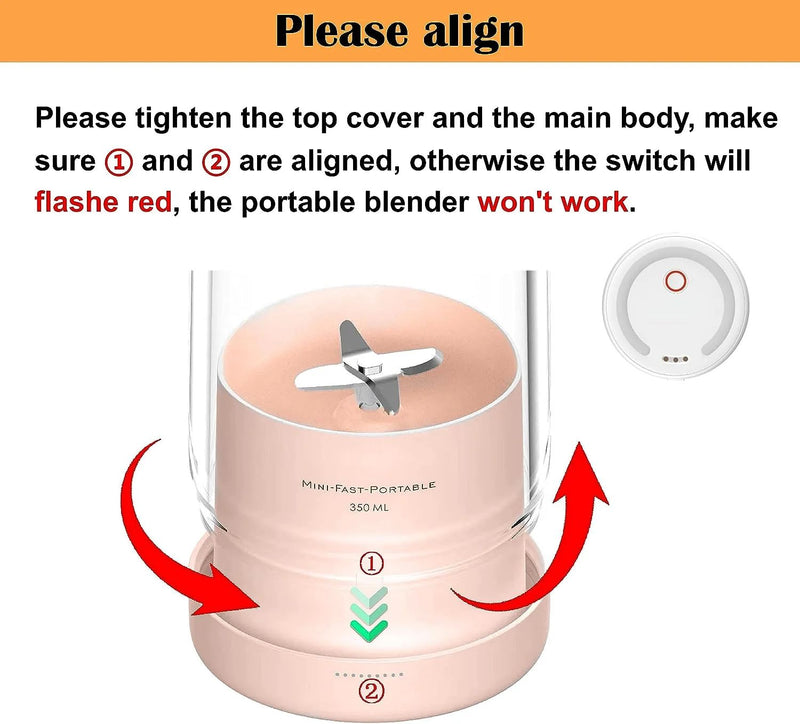 Portable Juicer Bottle – 350ml USB Rechargeable Personal Blender