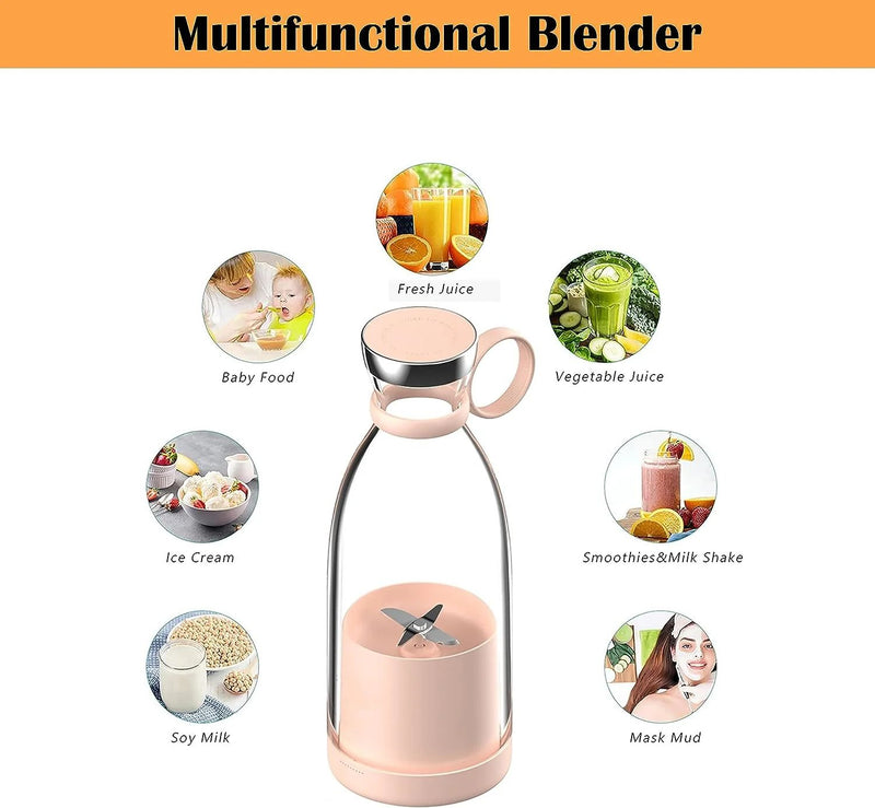 Portable Juicer Bottle – 350ml USB Rechargeable Personal Blender