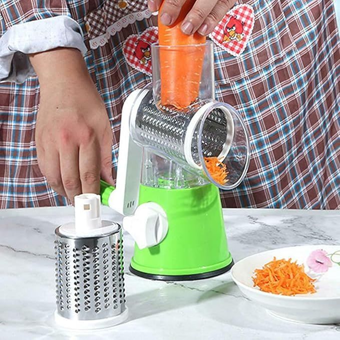 Tabletop Drum Grater & Vegetable Slicer – Manual Kitchen Prep Tool